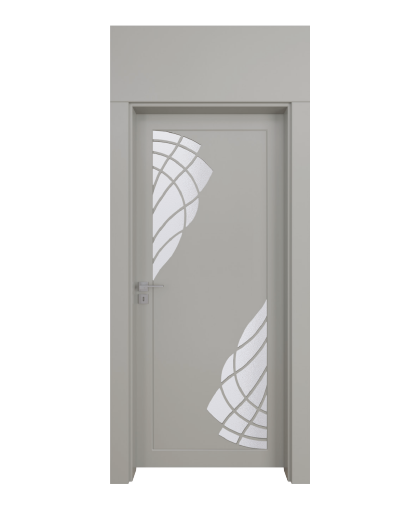 BY-166VV Porte intérieure Laqué Vitrée